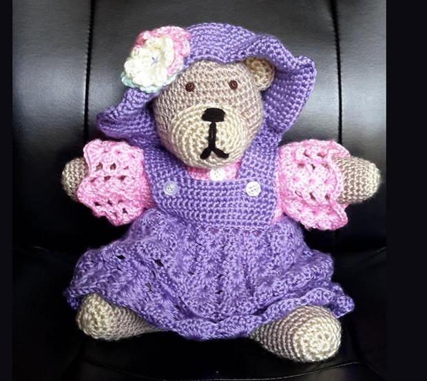 teddy bear wearing dress