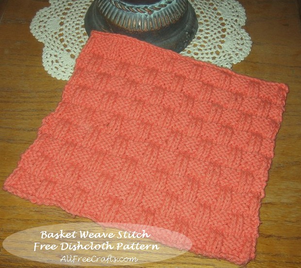 Kitchen Dishcloth ~ Basket Weave pattern by Joan Laws