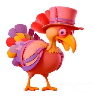 colorful turkey wearing a hat