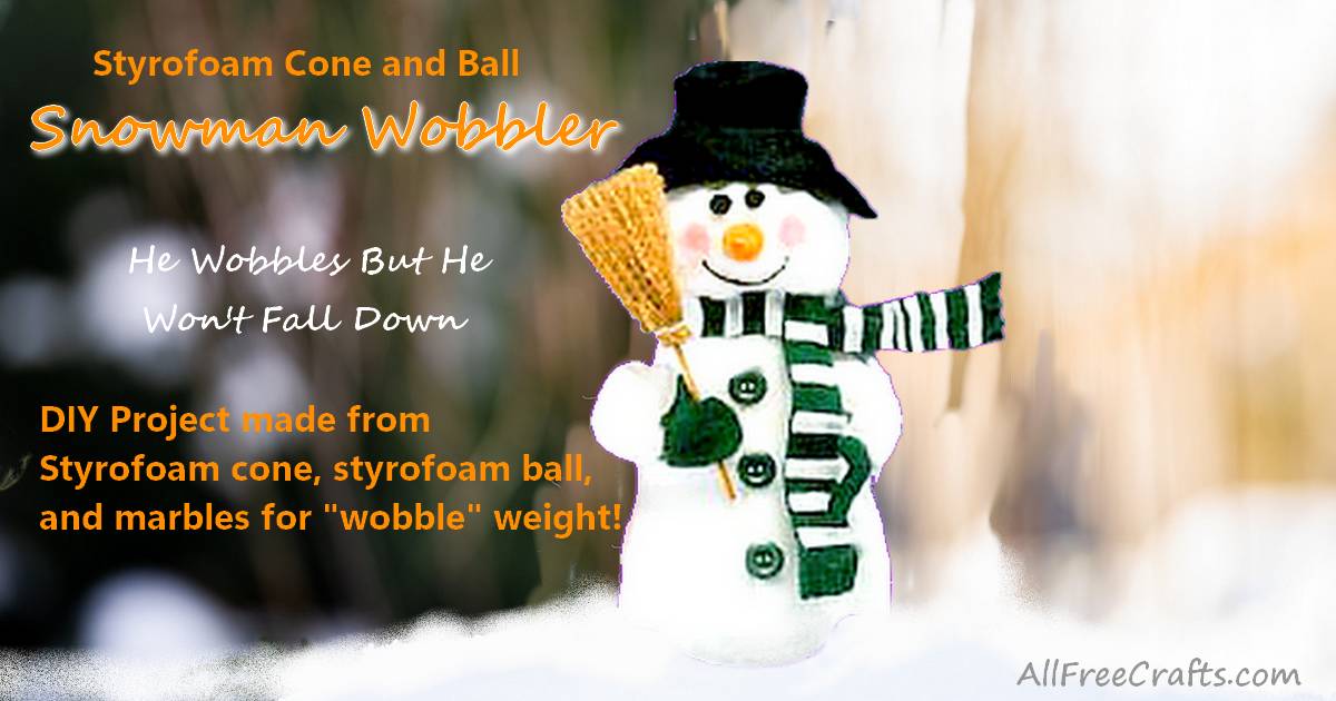 snowman wobble made from styrofoam and marbles