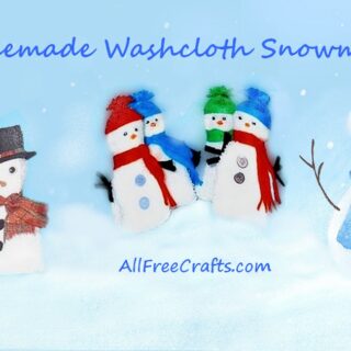 five washcloth snowmen