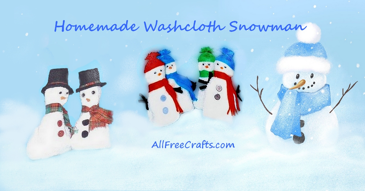 six washcloth snowmen