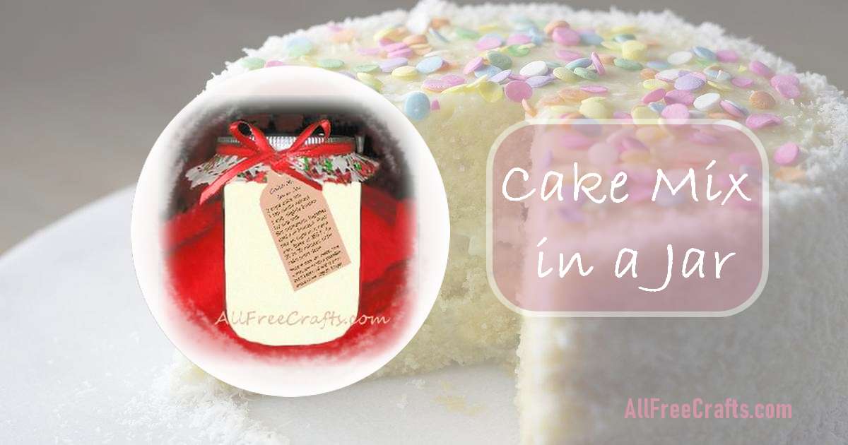 cake mix in a jar banner