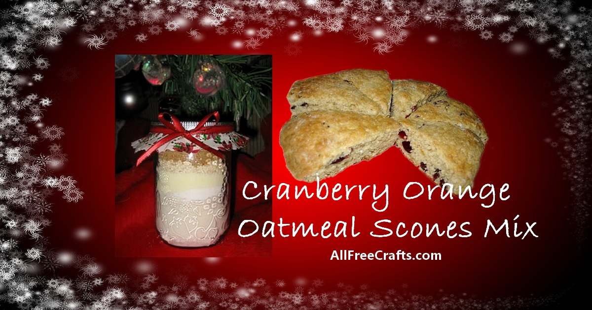 cranberry oatmeal scone mix in a jar with baked scones