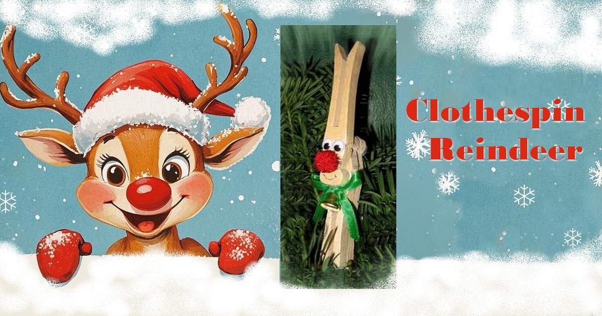 clothespin reindeer craft project banner