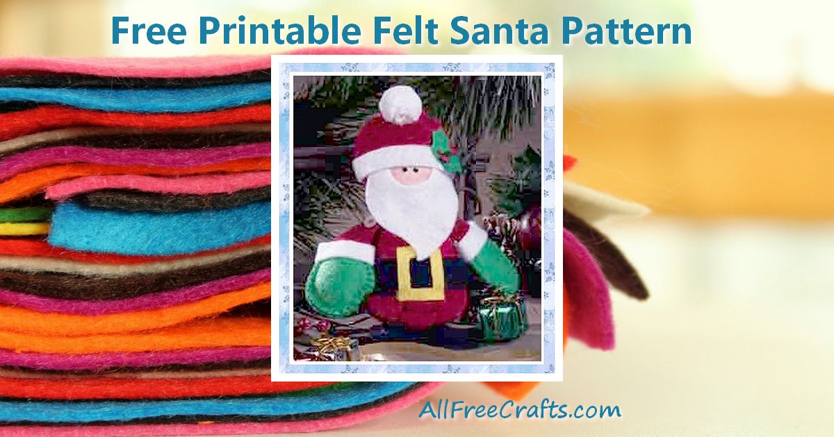 free felt santa pattern banner