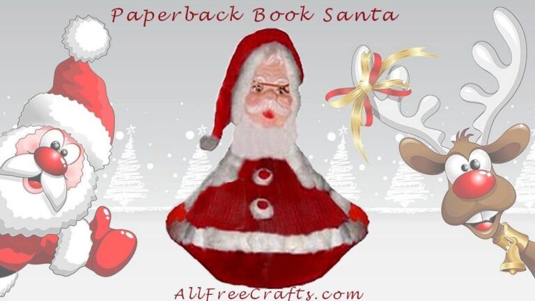 Recycled Paperback Book Santa