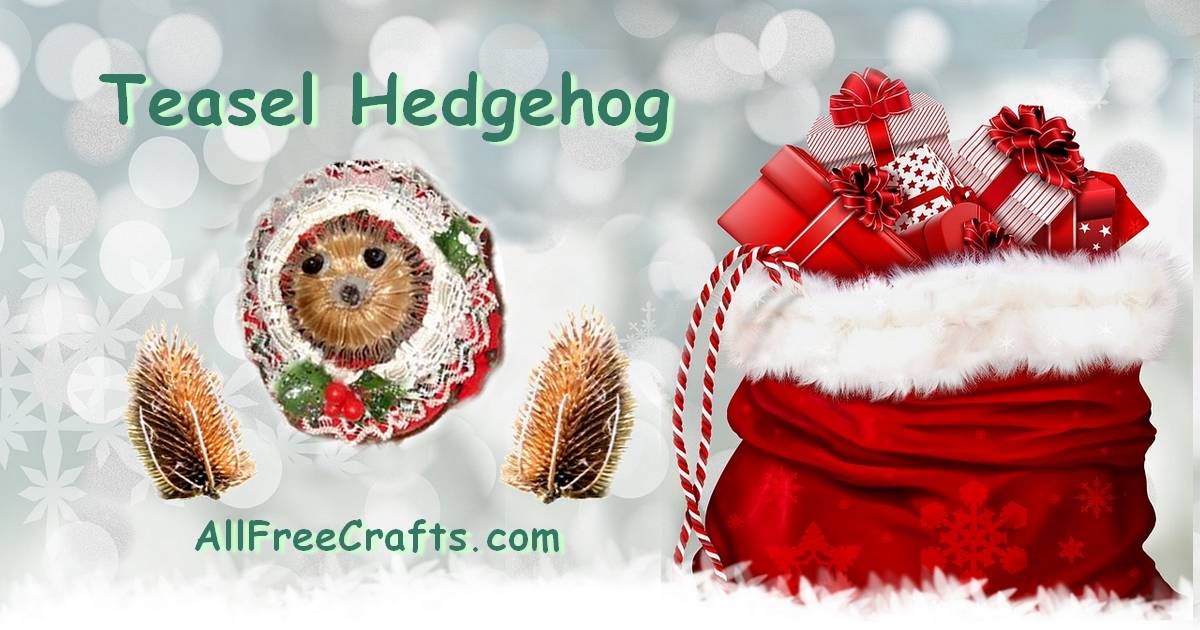 teasel hedgehog Christmas ornament