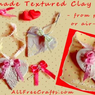 homemade textured clay hearts