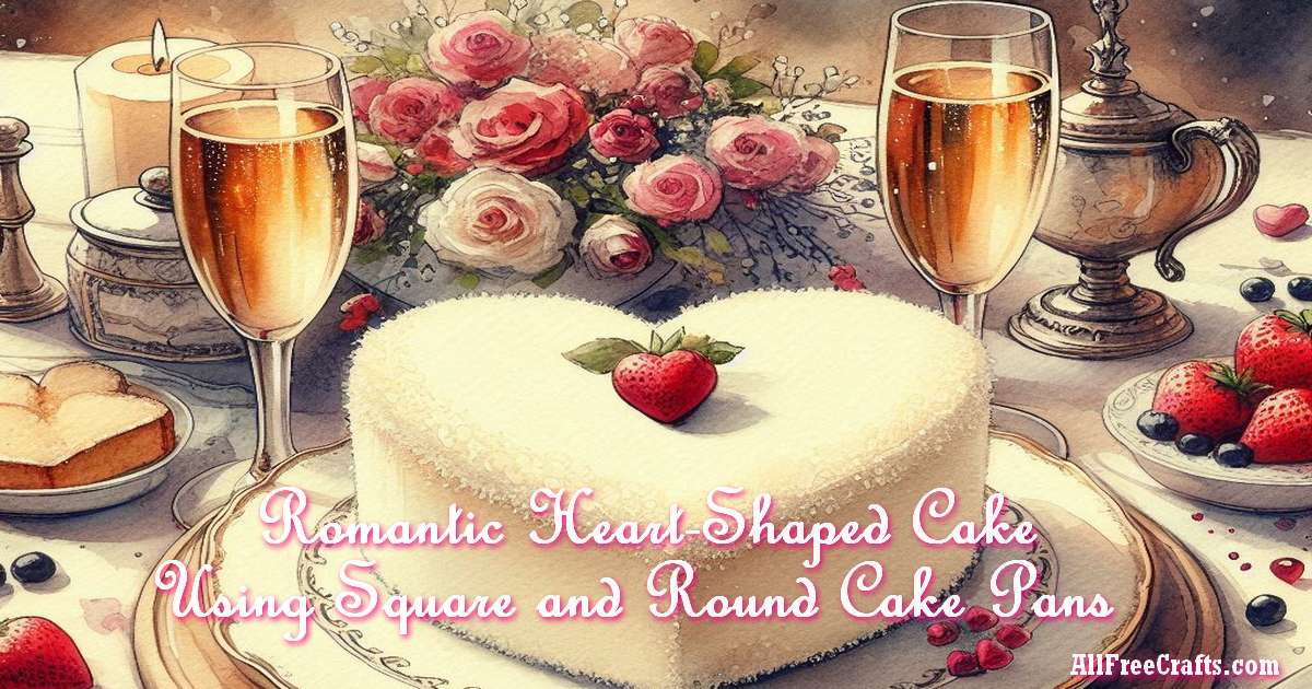 romantic heart-shaped cake