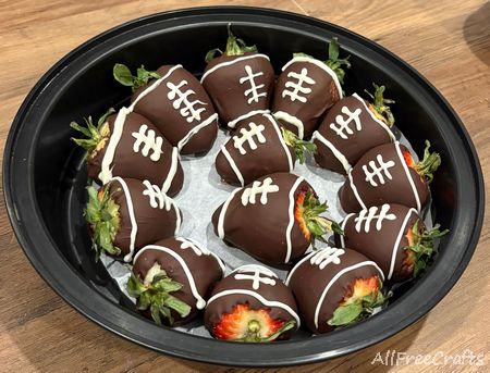 chocolate dipped strawberry footballs