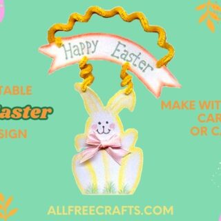 Happy Easter Bunny Sign to make from foam or card