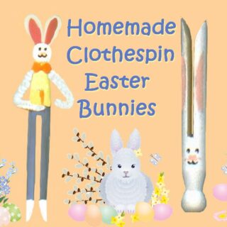 DIY clothespin Easter bunnies