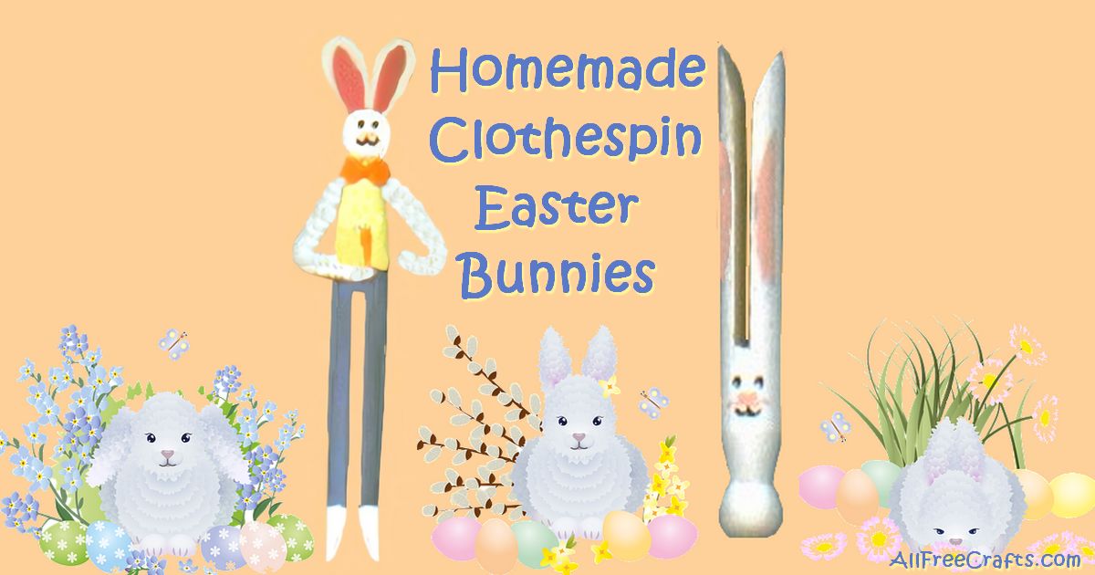 DIY clothespin Easter bunnies