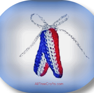 crocheted patriotic lapel pin