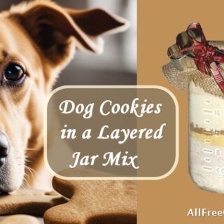 layered dog cookies in a jar banner