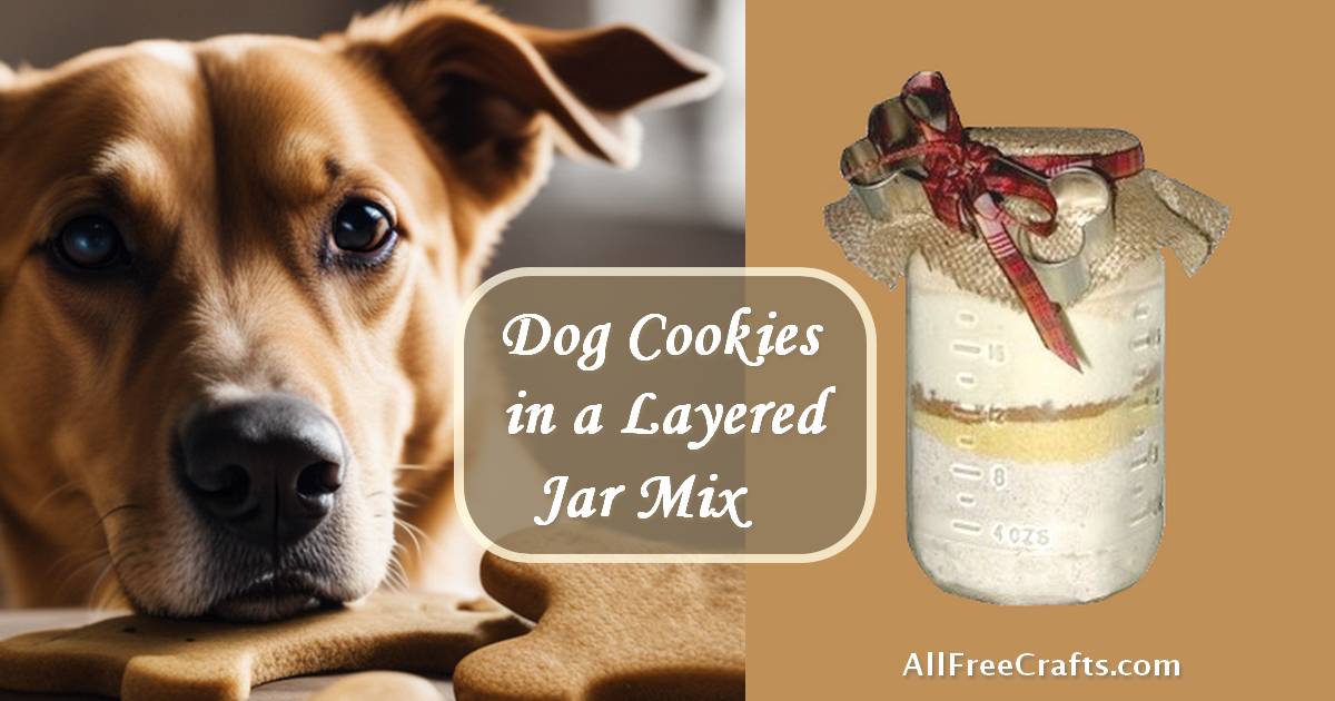 layered dog cookies in a jar banner