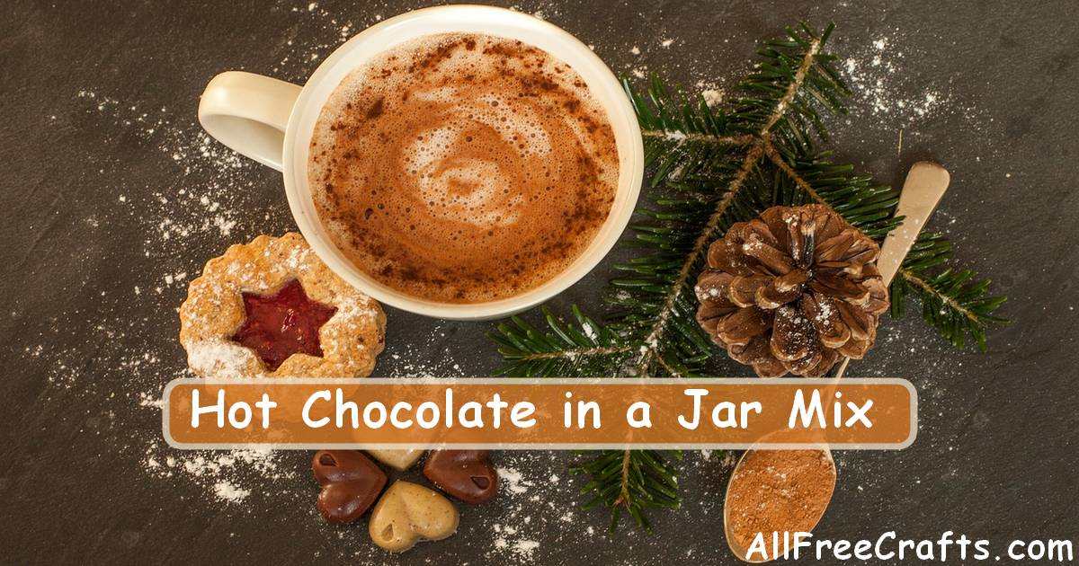 hot chocolate in a jar mix banner