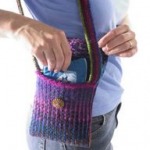knitted mosaic shoulder bag