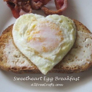 heart shaped fried egg on toast