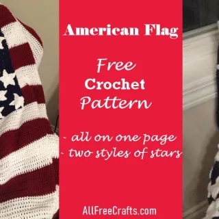 American flag made from a free crochet pattern