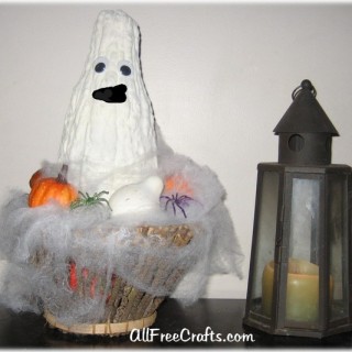 Halloween gourd ghost centerpiece