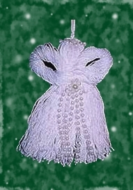 back view of crochet cotton angel