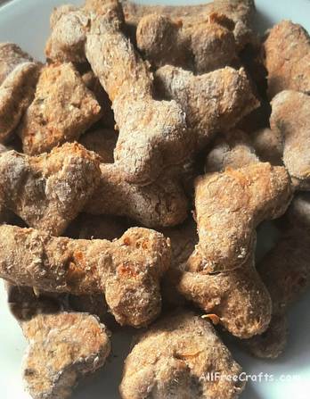 plate of healthy homemade dog cookies