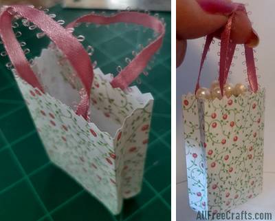 completed tiny paper gift bag